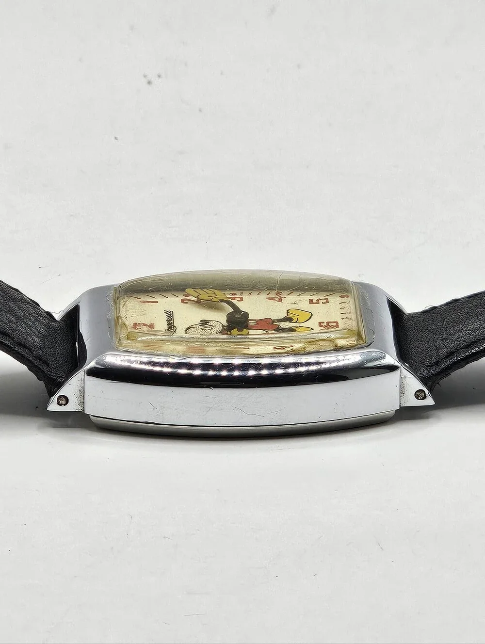 Rare 1947 Ingersoll US Time Mickey Mouse (Measles) Wristwatch Running
